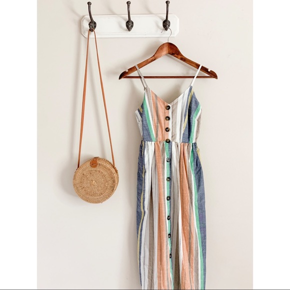 Altar'd State Dresses & Skirts - Japna | Striped Button Front Midi Dress